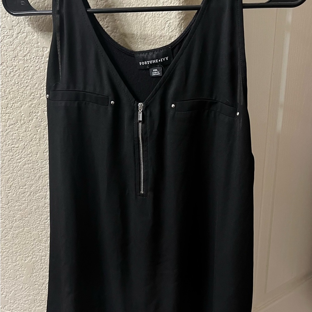 Fortune+Ivy Black Women's Blouse